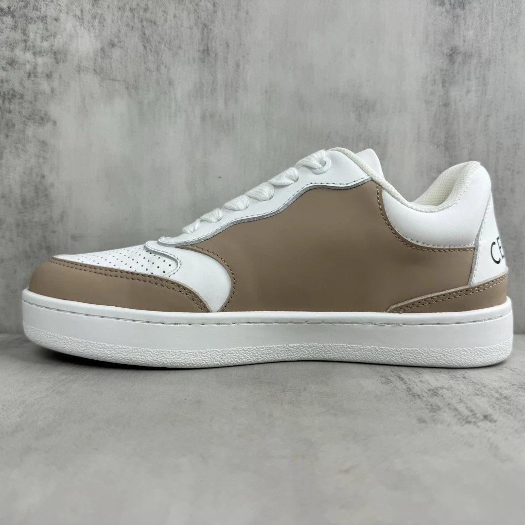 Retro Leather Runner Sneakers White Latte Beige - Gallery Image 7 - Detailed View
