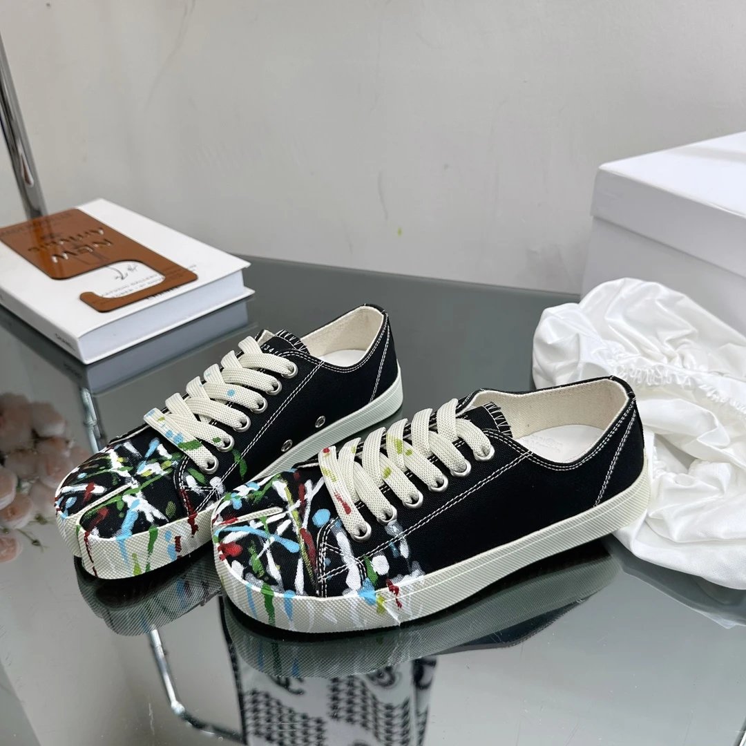 Maison Margiela MM6 Tabi Graffiti Black Sneakers - Gallery Image 7 - Detailed View
