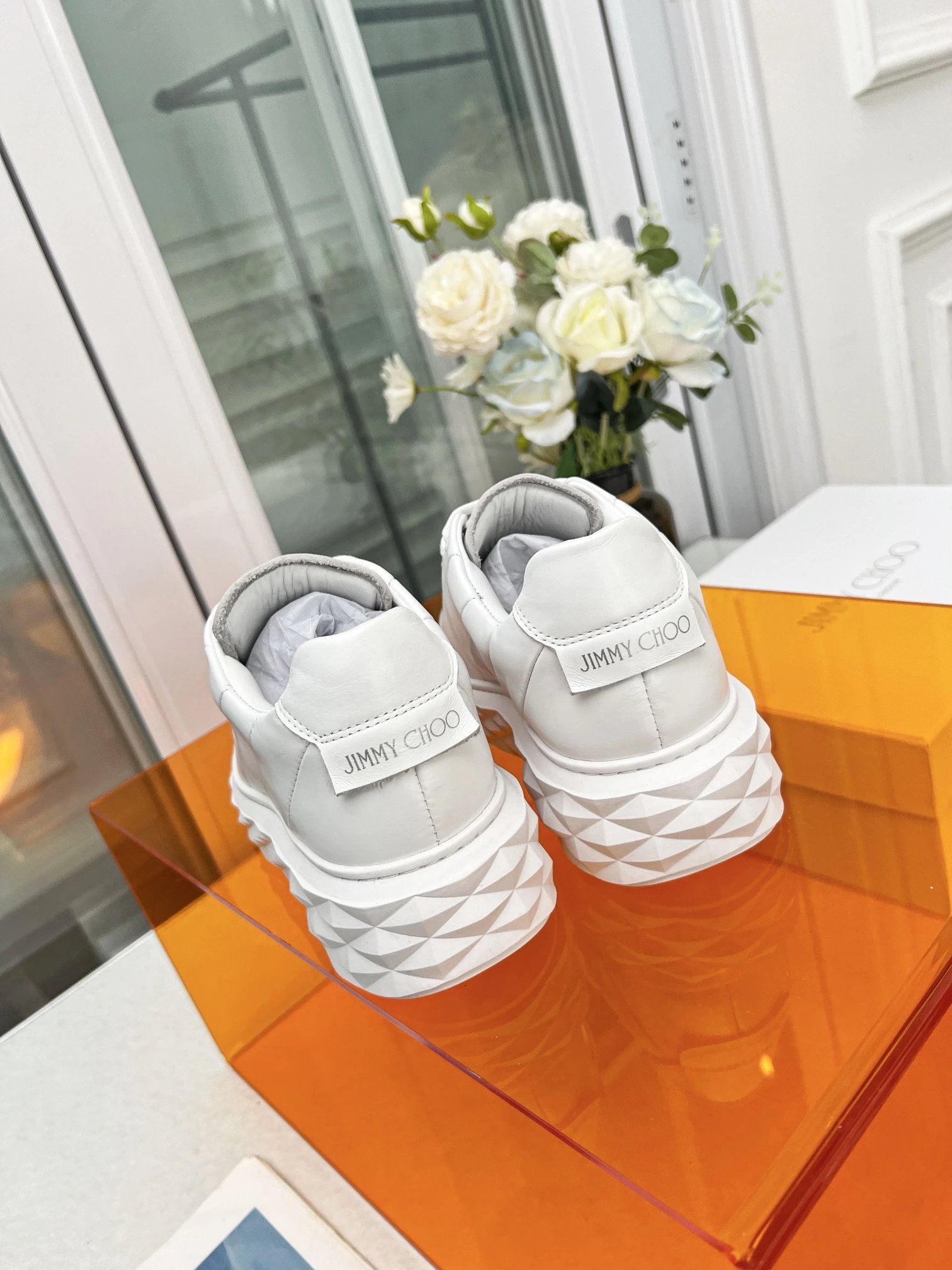 Jimmy Choo Diamond Sneakers White - Gallery Image 4 - Detailed View