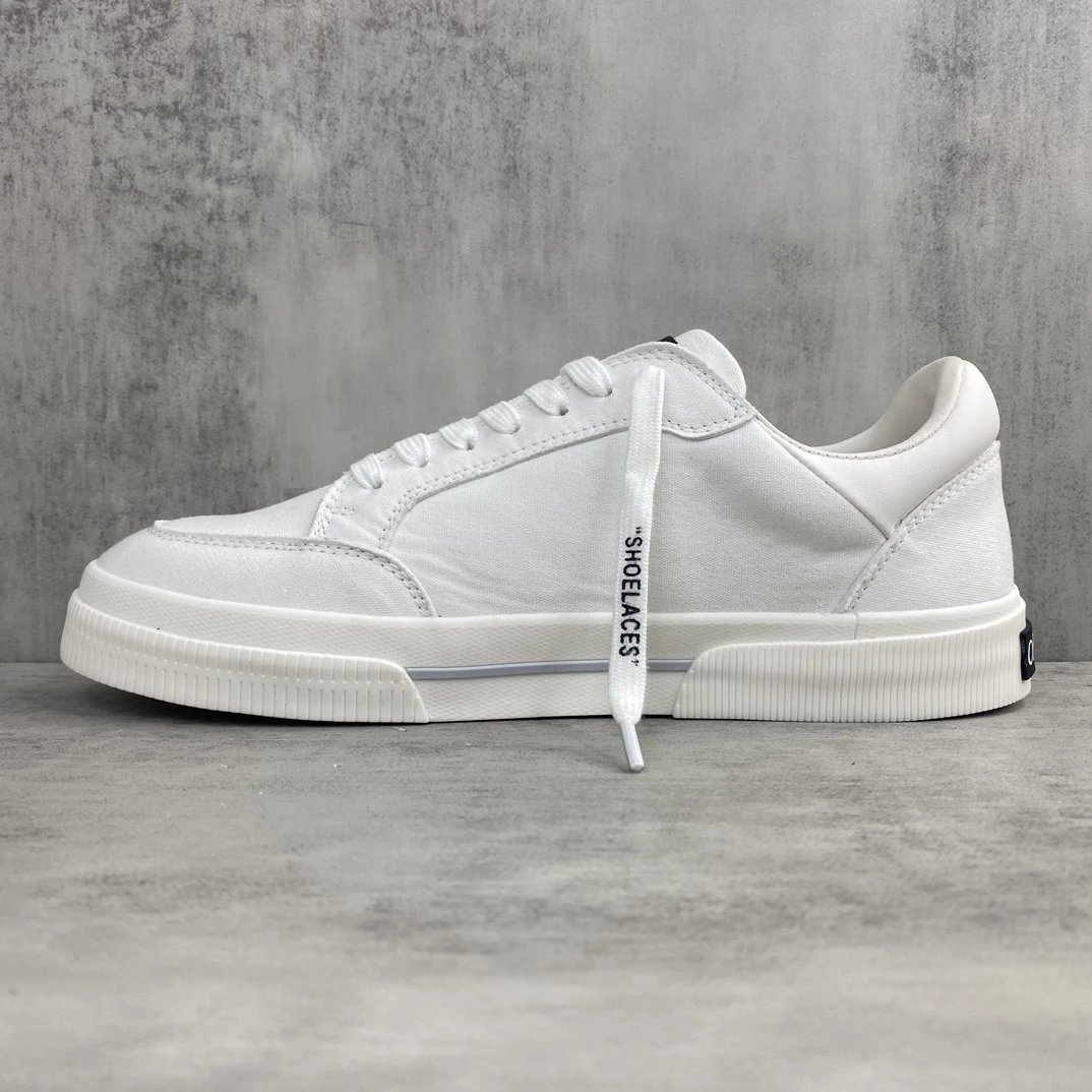 Low Vulcanized Canvas Sneakers Leather Lining Ivory - Gallery Image 7 - Detailed View