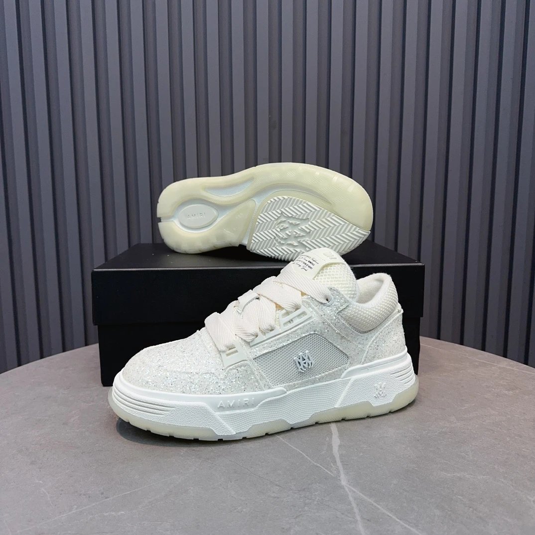 Sparkle Low Top Leather Sneakers Ivory Cream - Gallery Image 7 - Detailed View