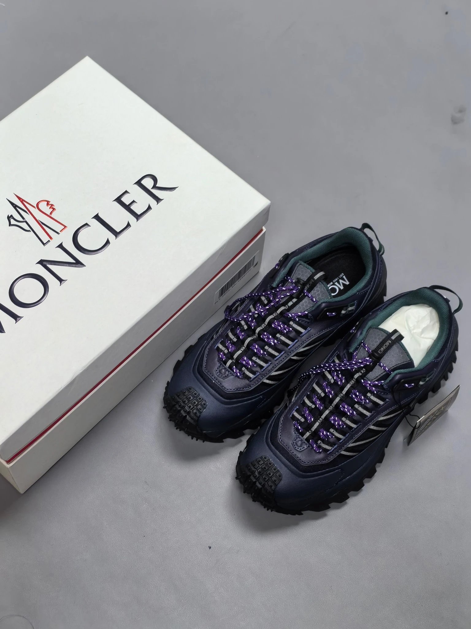 Moncler Trailgrip GTX Rubber Sneakers Navy blue - Gallery Image 9 - Detailed View