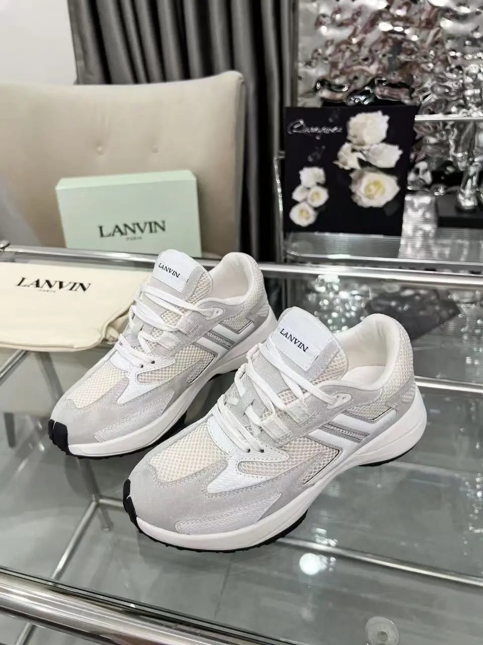 Lanvin Clay Sneakers White - Gallery Image 4 - Detailed View