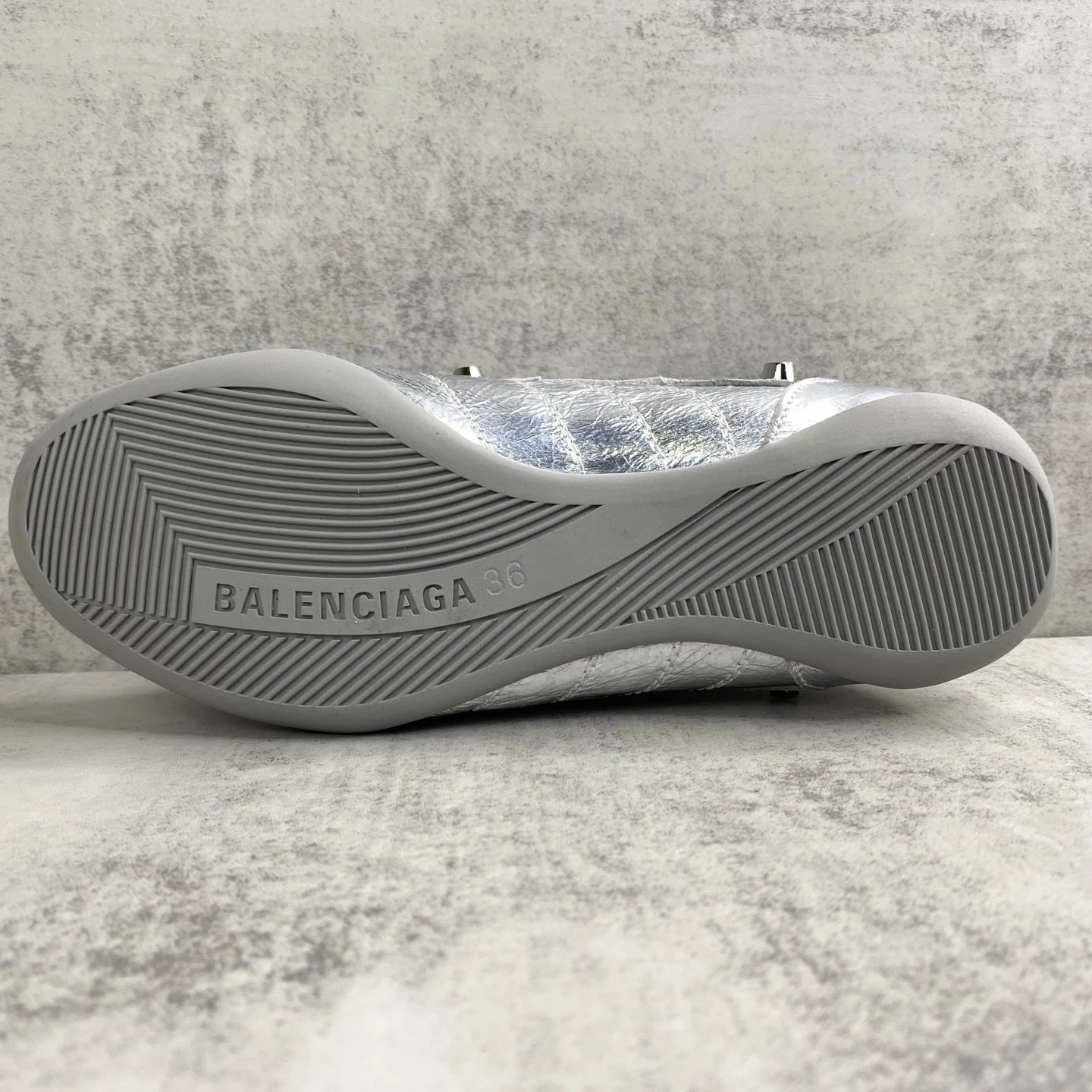 Punk Style Leather Lace-Up Shoes with Metal Studs Silver - Gallery Image 8 - Detailed View