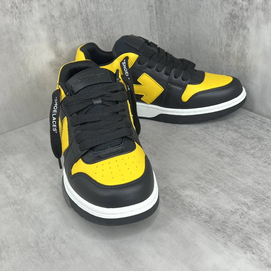 Retro Low Top Leather Sneakers Casual Canary Yellow - Gallery Image 2 - Detailed View
