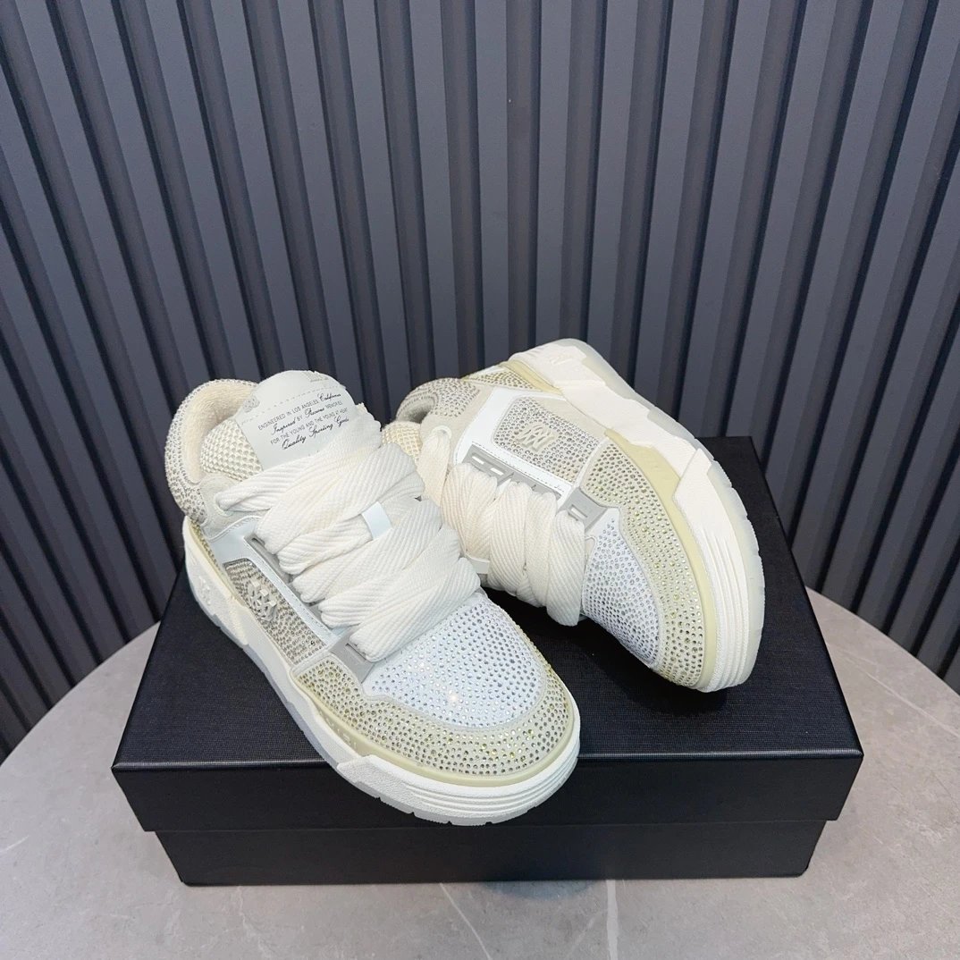 Luxury Low Top Mesh Leather Sneakers Ivory Beige - Gallery Image 9 - Detailed View