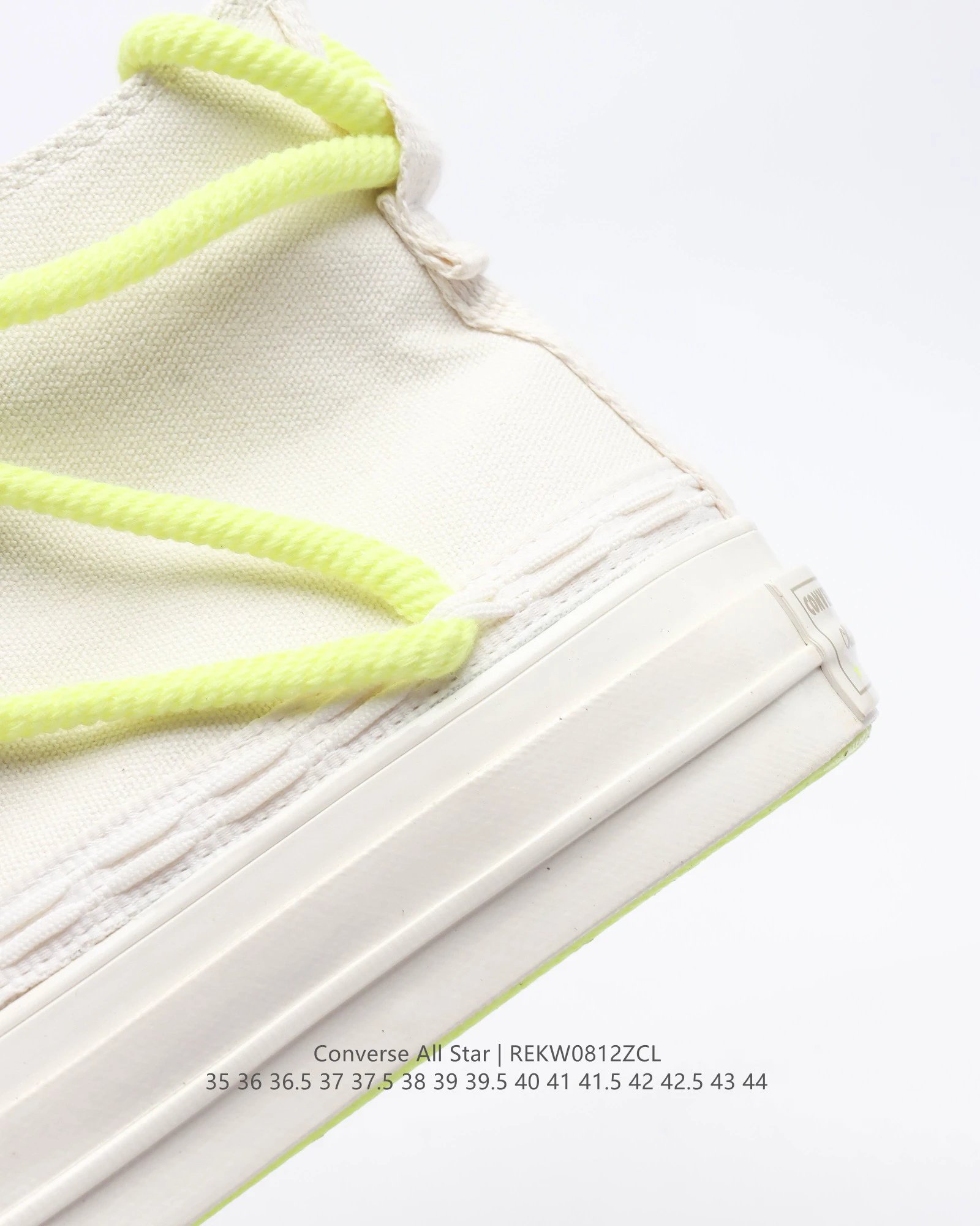 Unisex Canvas High Top Skate Shoes Ivory Lemon - Gallery Image 8 - Detailed View