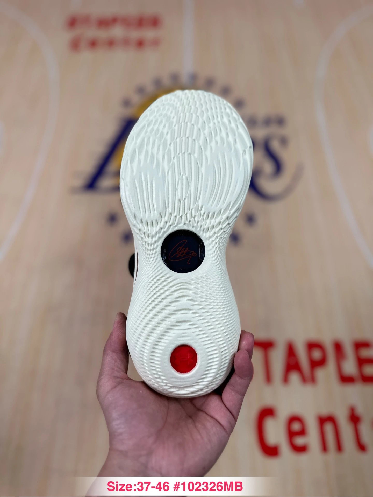 Curry 12 Mesh Basketball Sneakers Ivory Crimson - Gallery Image 8 - Detailed View