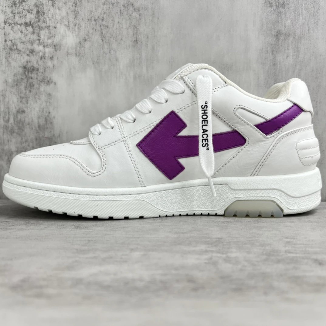 Low Top Leather Sneakers with Arrow Design in Orchid Purple - Gallery Image 7 - Detailed View