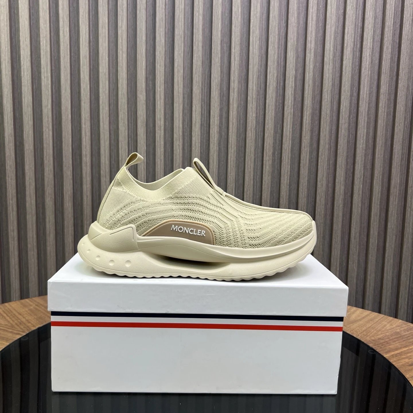 Moncler Ultra-light Knit Beige Sneakers  - High Quality Product Image - Cnfans