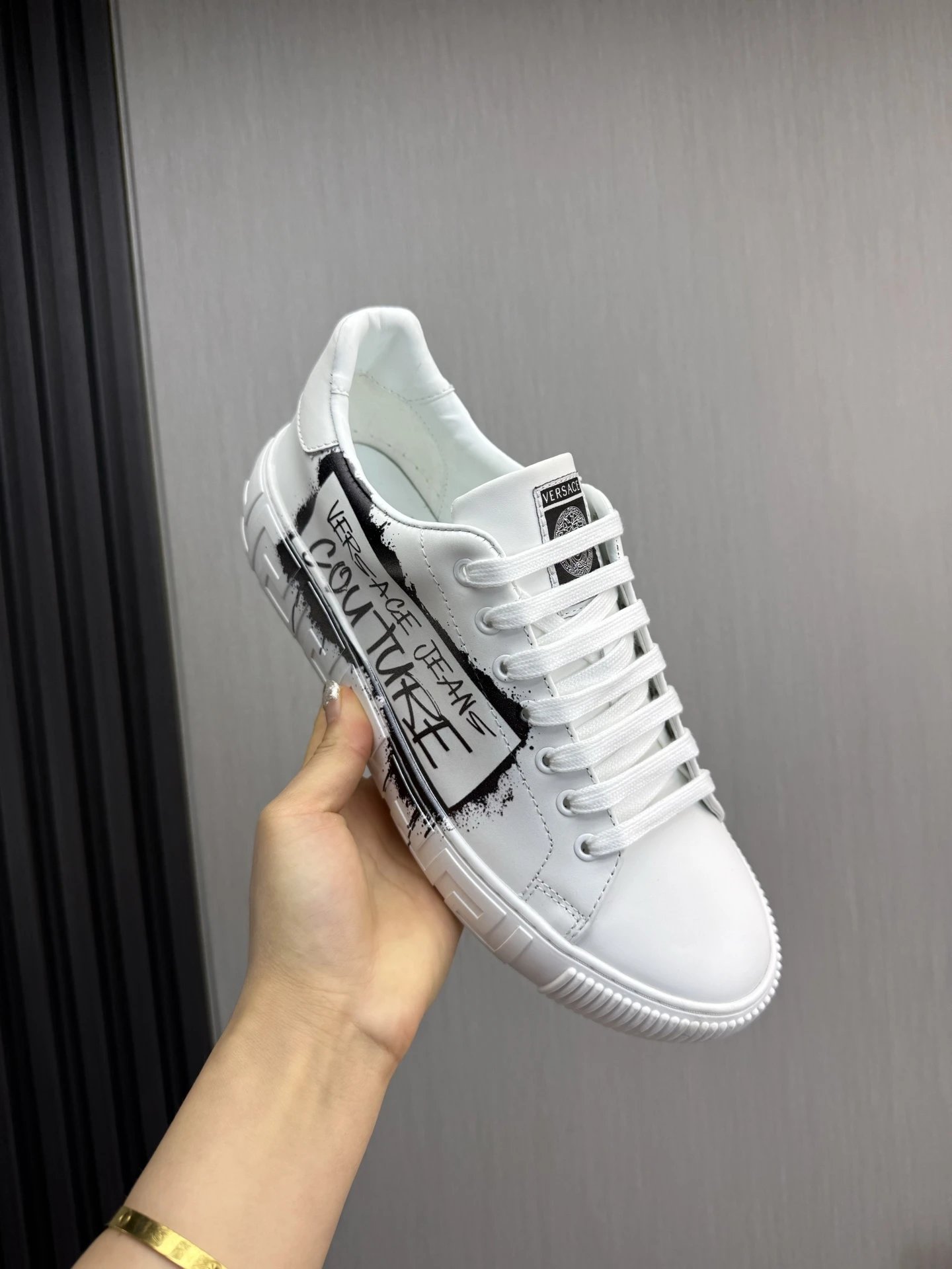 Unisex Leather Low Top Sneakers Casual Style Ivory - Gallery Image 8 - Detailed View