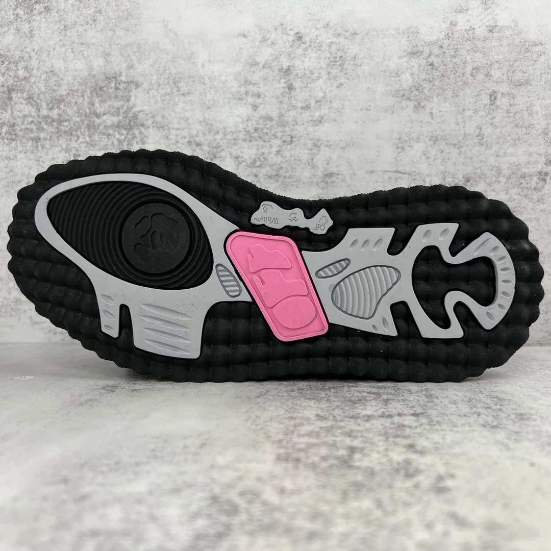 Low Top Leather Mesh Sneakers Retro Arrow Black Magenta - Gallery Image 8 - Detailed View