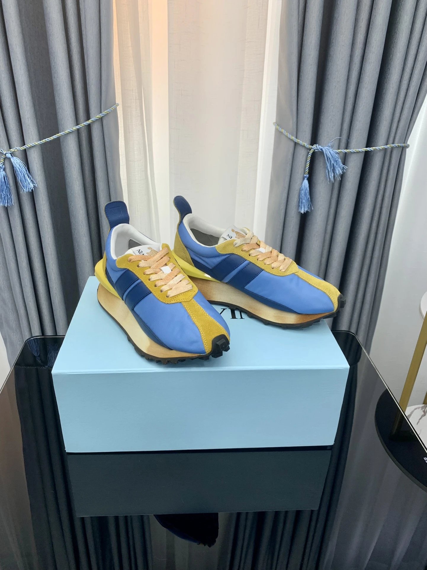 Lanvin Retro Sneakers Blue - Gallery Image 2 - Detailed View