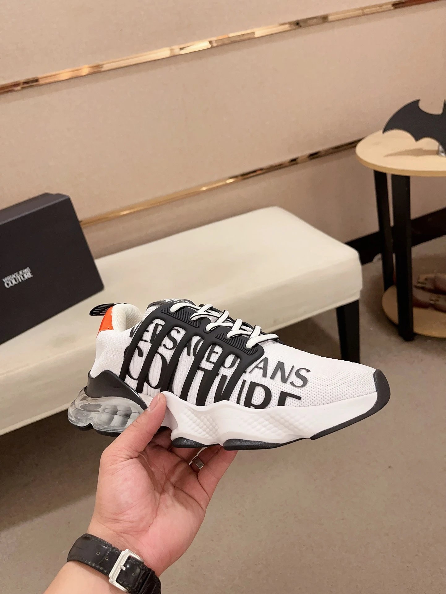 Breathable Knit Casual Sneakers Ivory White - Gallery Image 4 - Detailed View