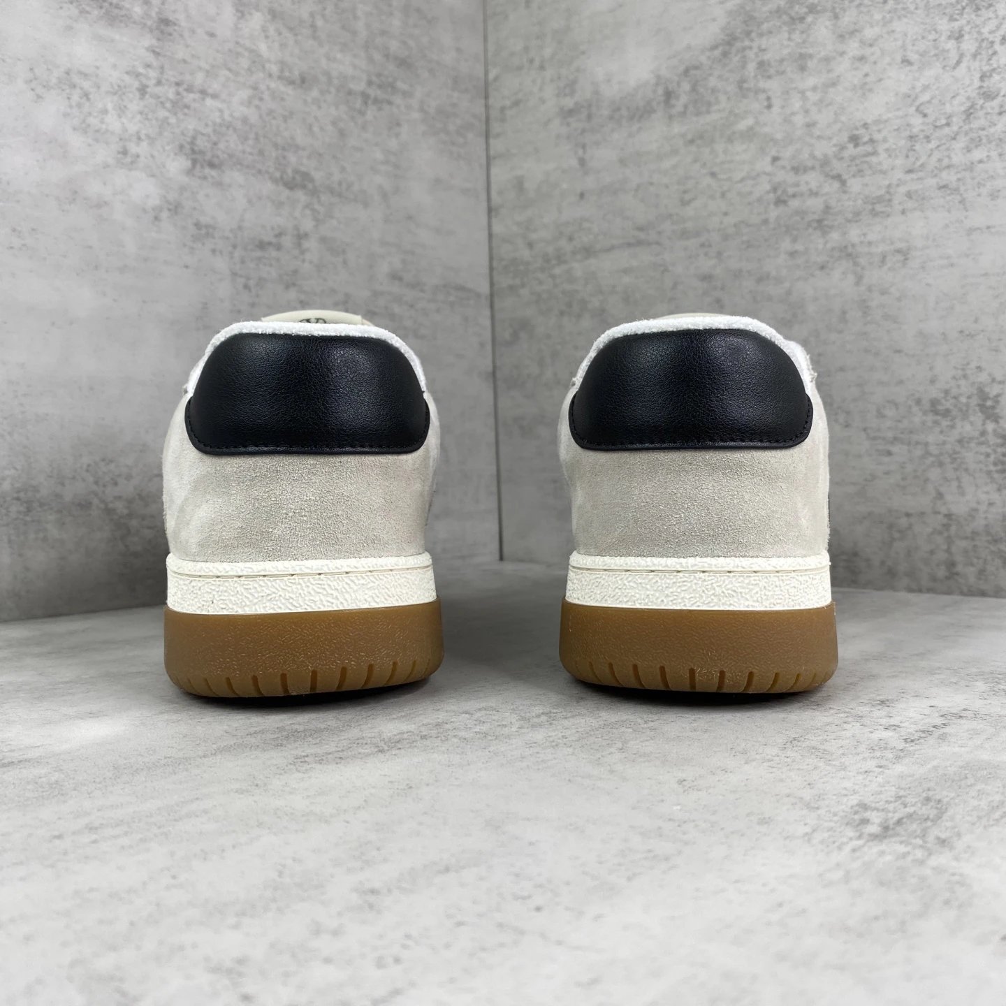 Joie de Jouer Suede Leather Sneakers Ivory Black - Gallery Image 5 - Detailed View