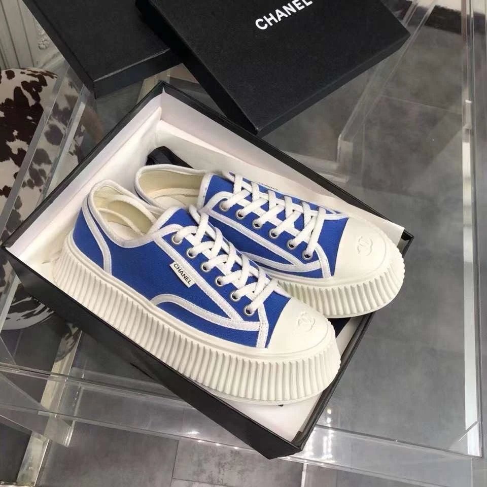 Chanel Vintage 2021 Sneakers Blue - Gallery Image 6 - Detailed View