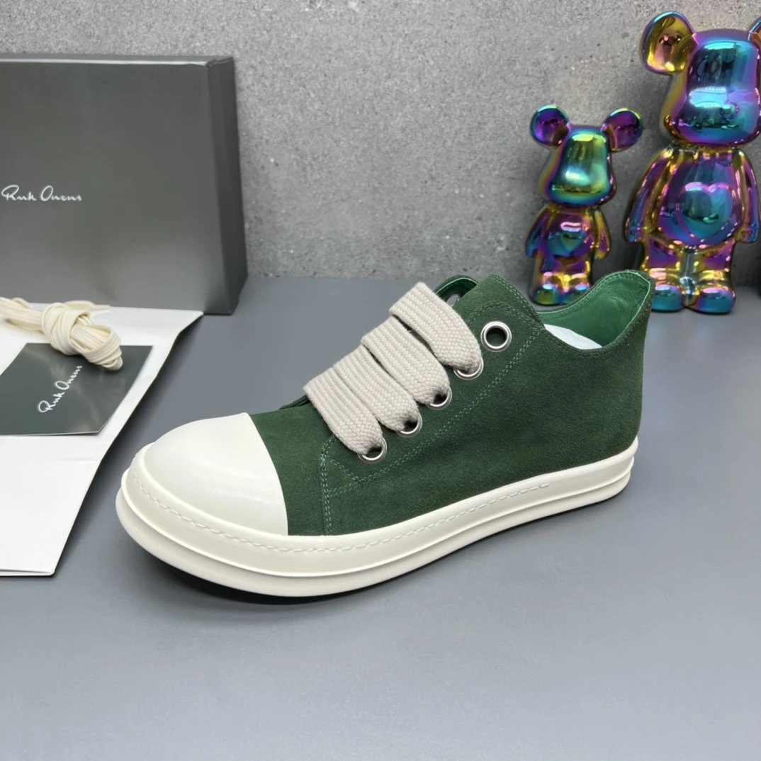 Rick Owens Suede Sneakers Green  - Gallery Image 5 - Detailed View