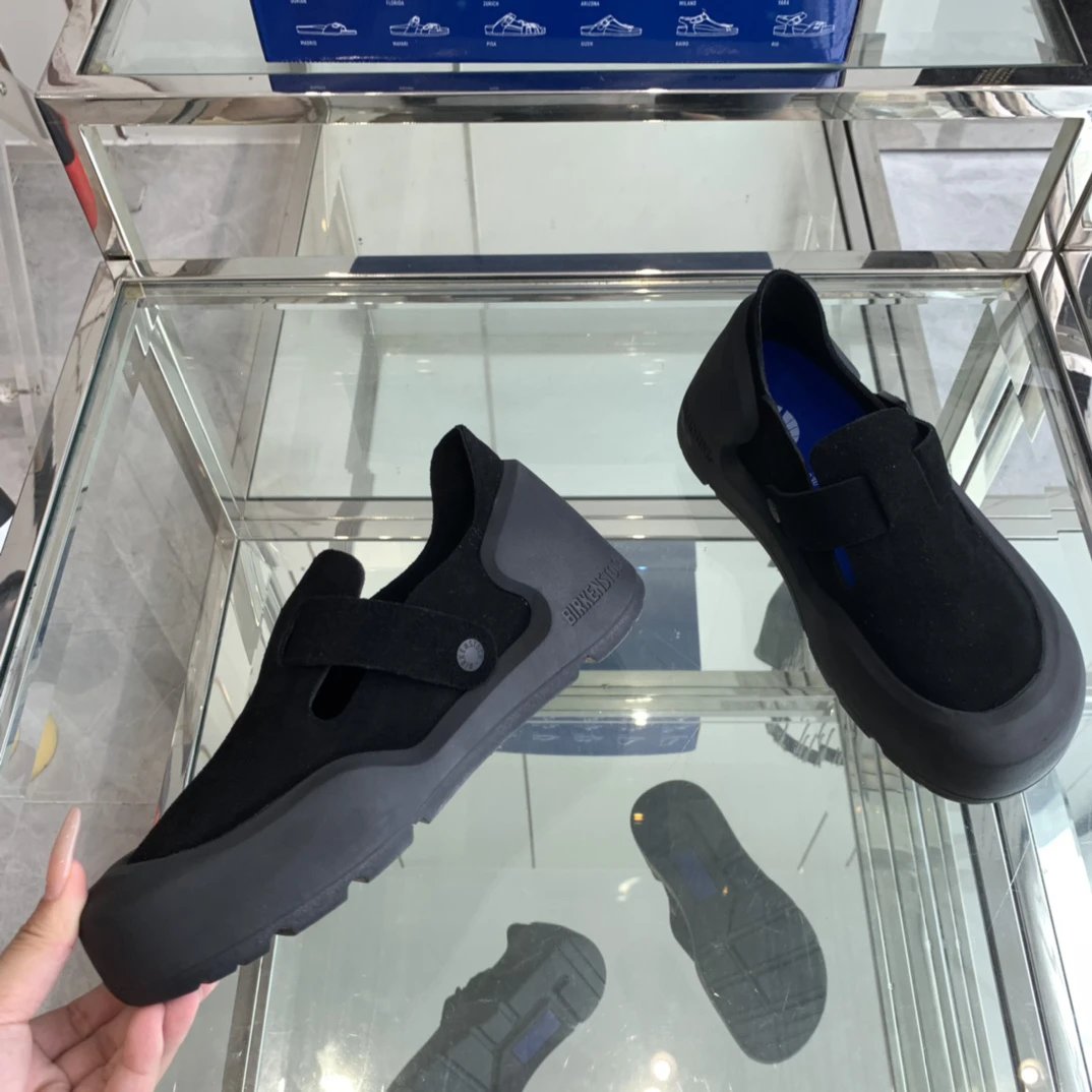 Suede Slip-On Loafers Ergonomic Design Charcoal Black - Gallery Image 3 - Detailed View