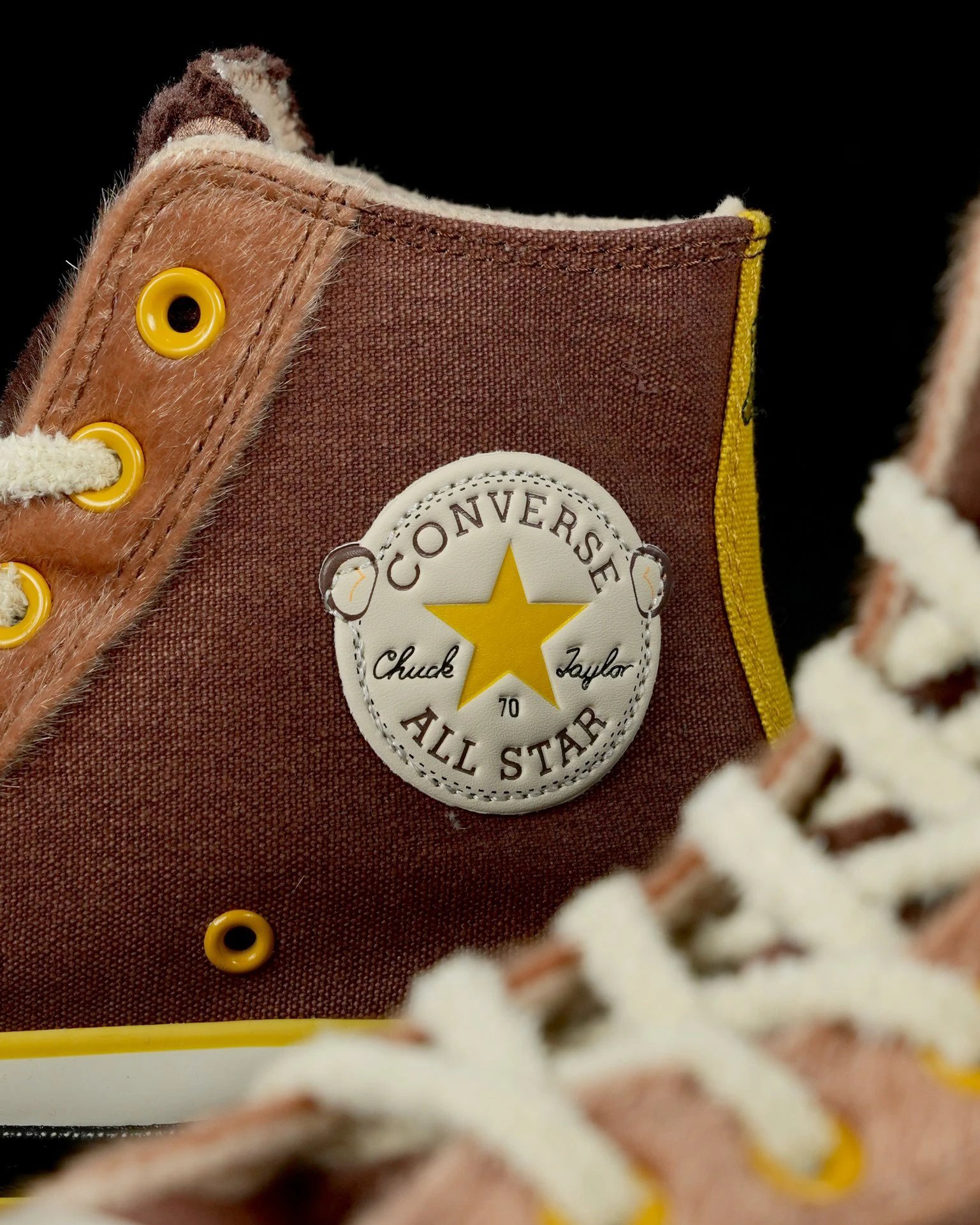 High Top Fleece Monkey Sneakers Chestnut Brown - Gallery Image 6 - Detailed View