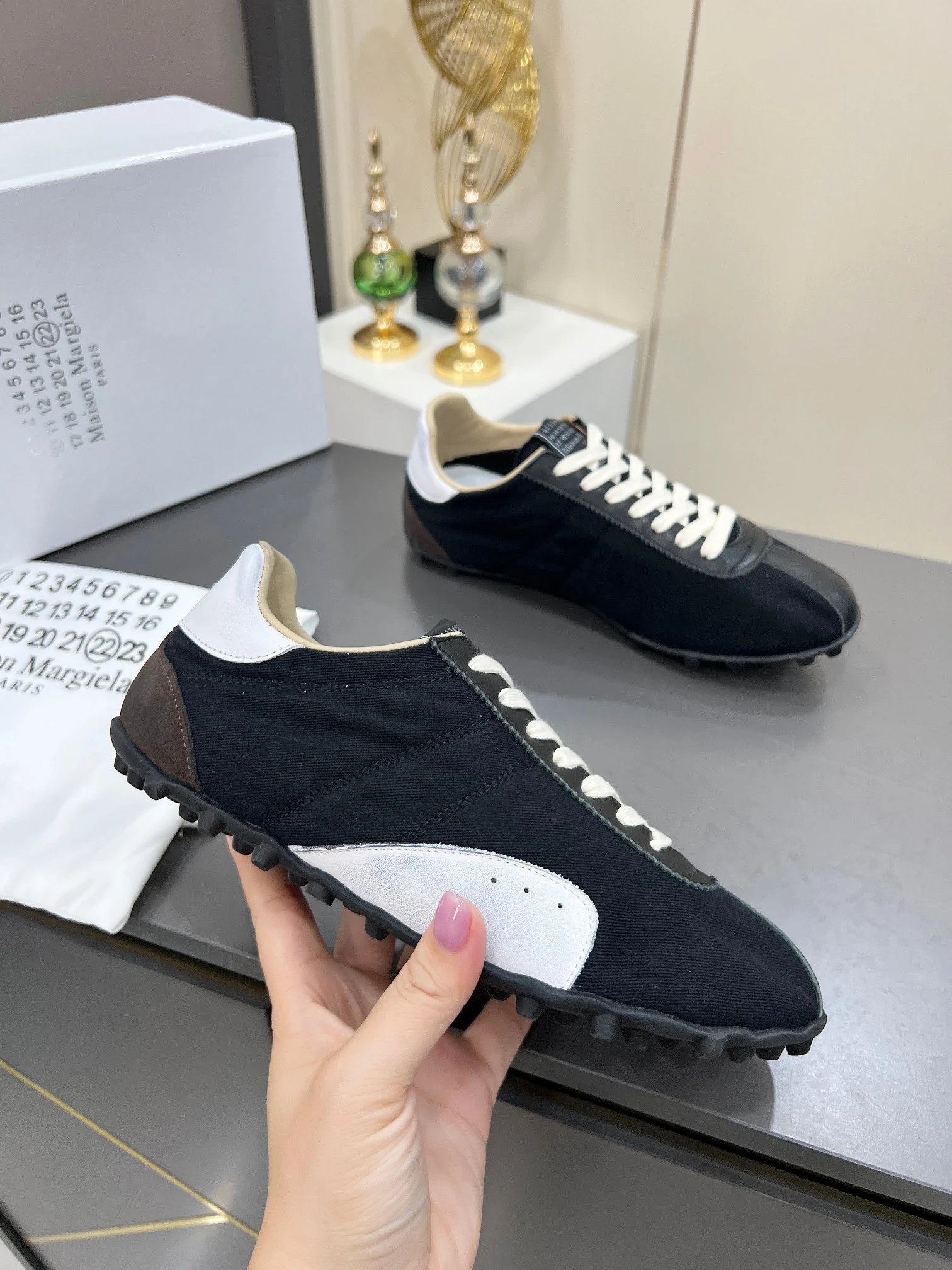 Maison Margiela MM6 Sinters Trainers Black - Gallery Image 2 - Detailed View