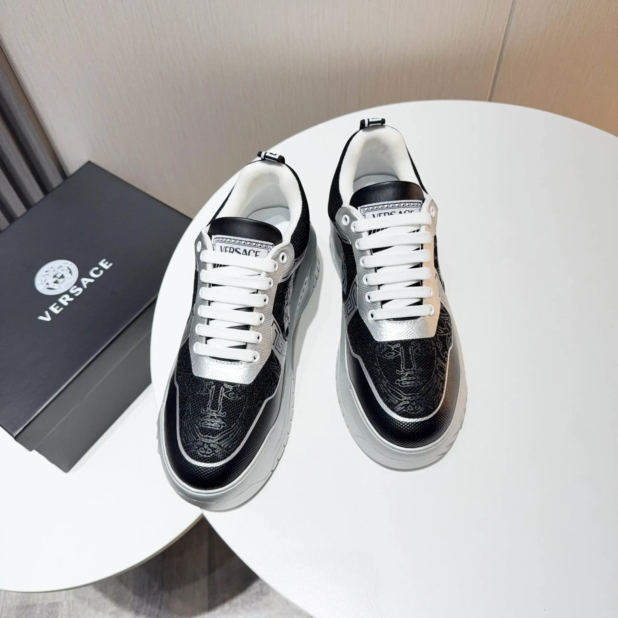 Grace Labyrinth Knit Sneakers Ebony Black - Gallery Image 6 - Detailed View