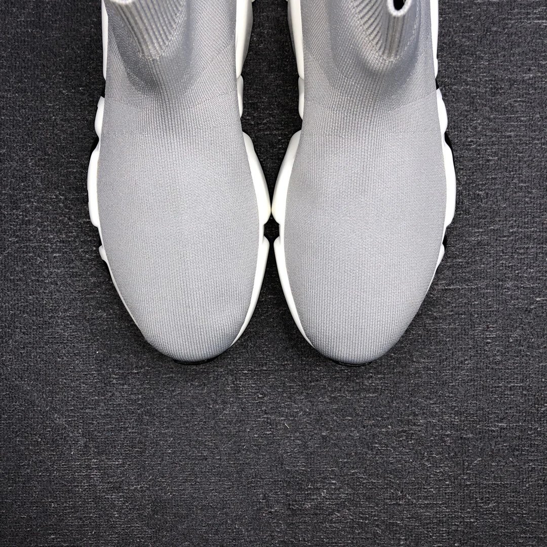 Unisex Sock Sneakers Knit Mesh Speed Trainer Silver Grey - Gallery Image 7 - Detailed View