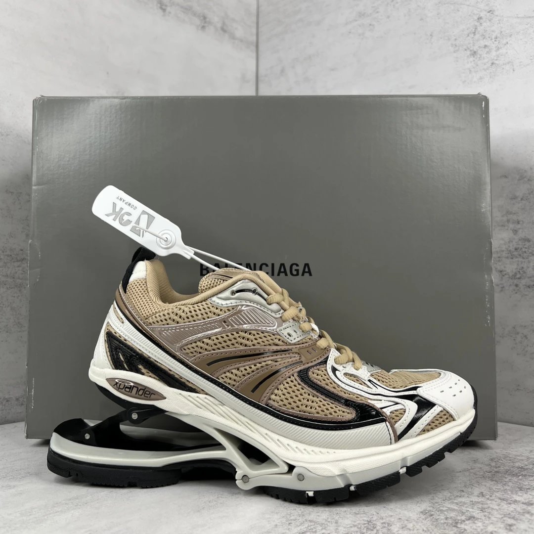 Retro Mesh X-Pander Dad Sneakers Spring Heel Beige - Gallery Image 1 - Detailed View