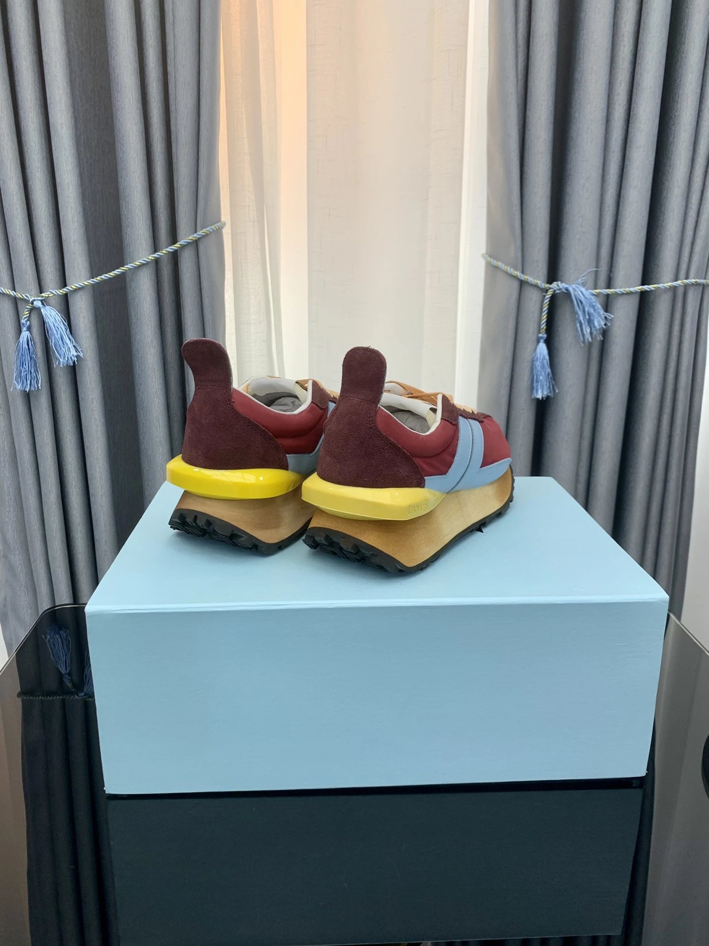 Lanvin Retro Sneakers Red Blue - Gallery Image 8 - Detailed View