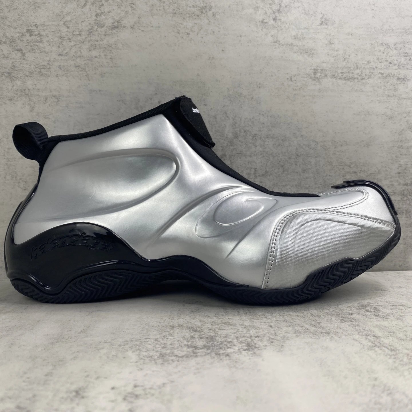 Futuristic Zip Up Basketball Sneakers Metallic Silver - Gallery Image 6 - Detailed View