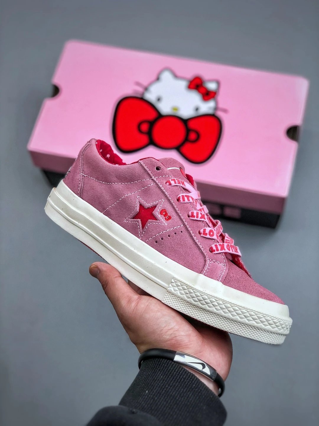 Vintage One Star Suede Low Casual Sneakers Prism Pink - Gallery Image 1 - Detailed View