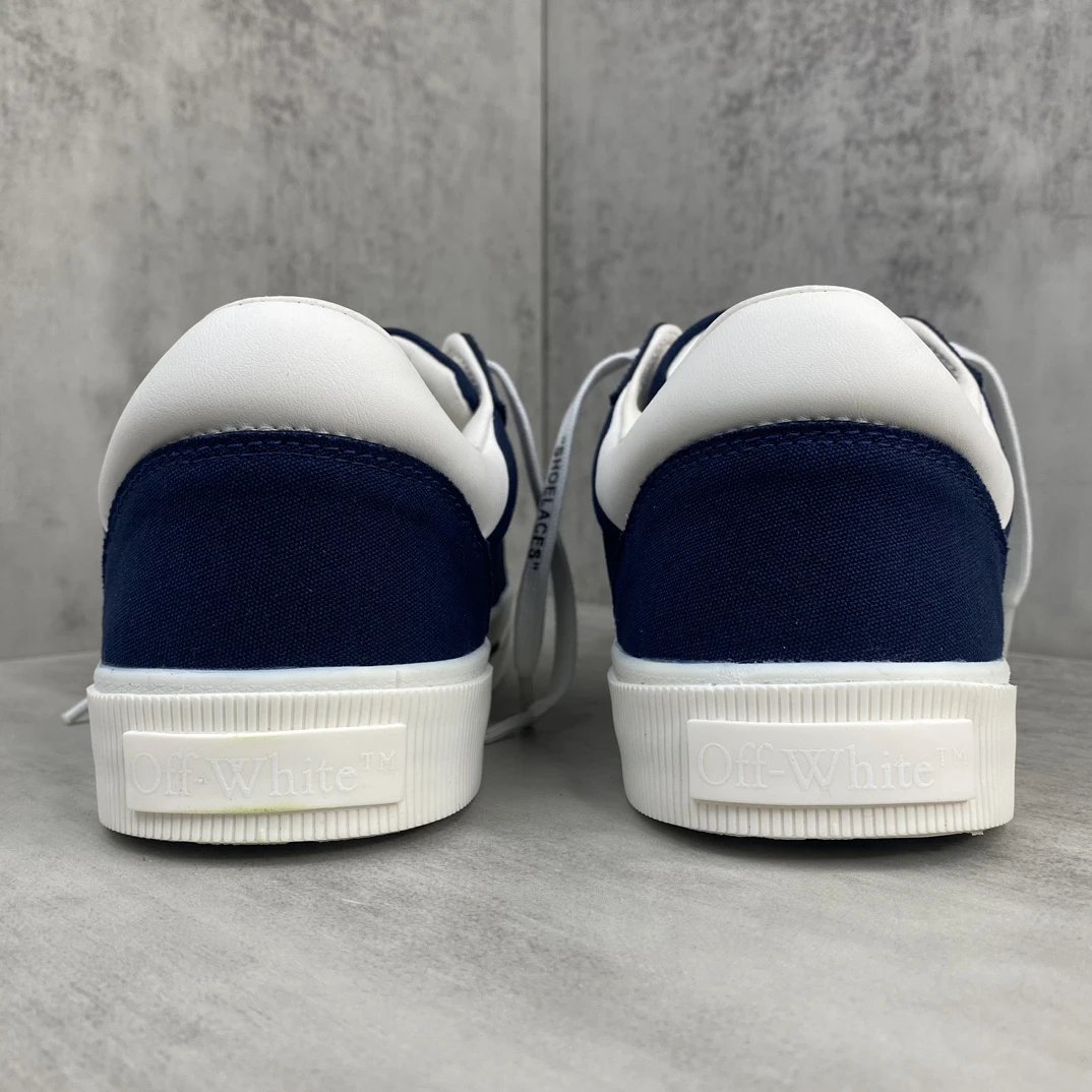 Low Vulcanized Canvas Sneakers Cross Arrow Navy White - Gallery Image 5 - Detailed View
