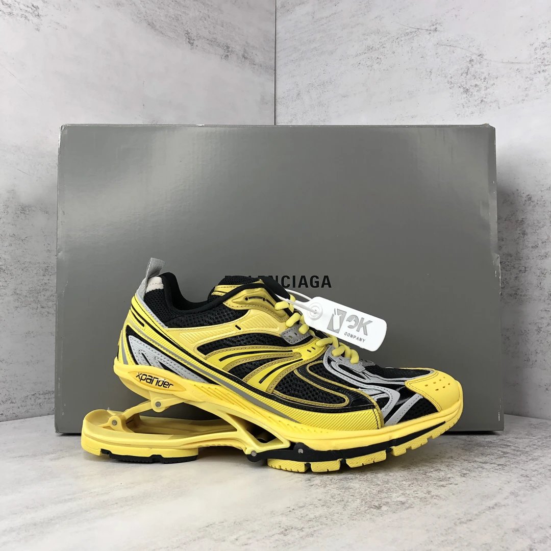 Retro X-Pander Mesh Running Sneakers Goldenrod Yellow - Gallery Image 1 - Detailed View