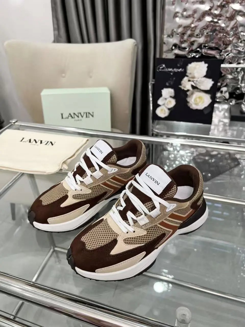 Lanvin Clay Sneakers Brown - Gallery Image 2 - Detailed View