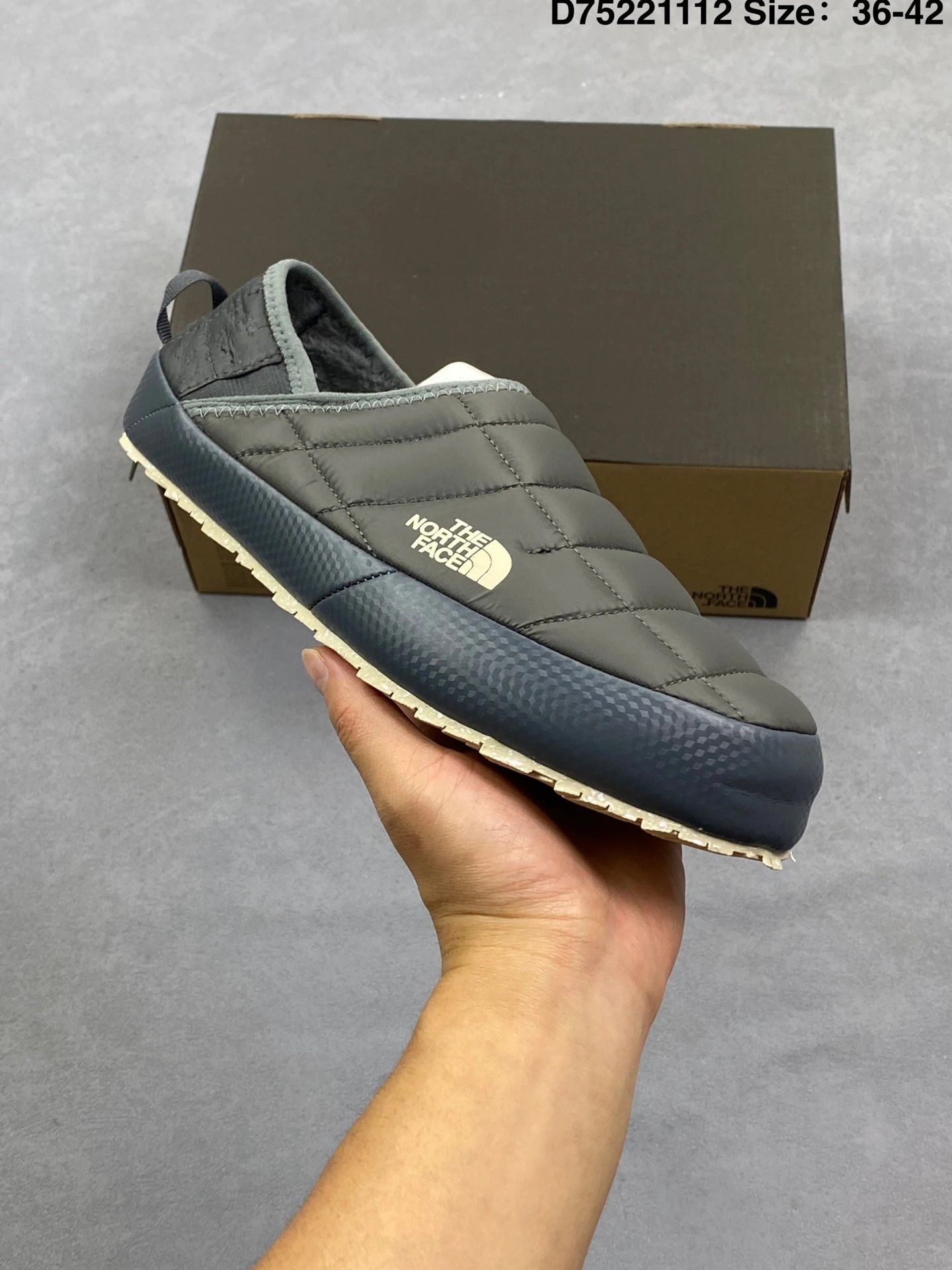 Winter Slip-On Quilted Slippers Ivory - Gallery Image 2 - Detailed View