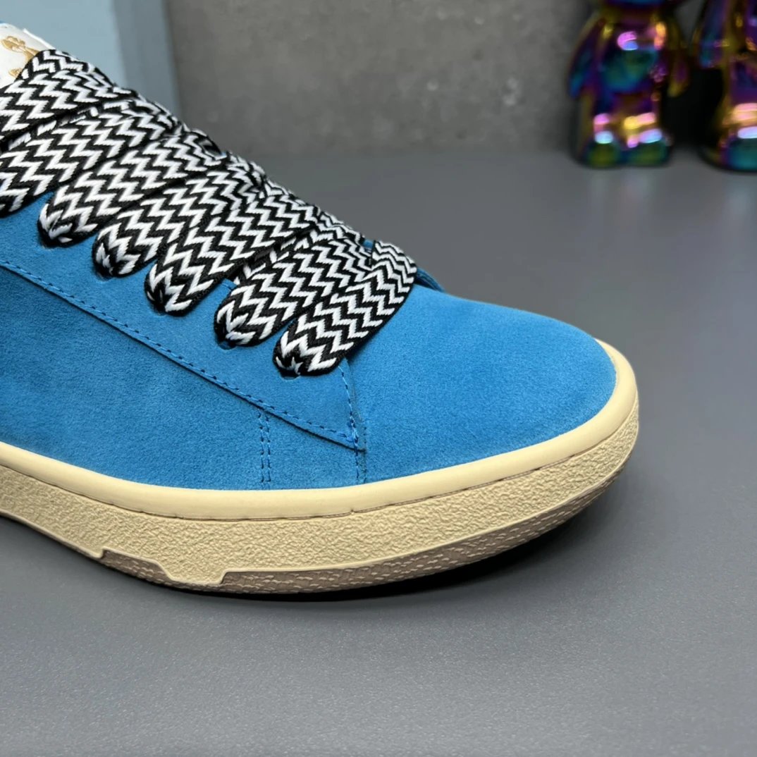 Lanvin Suede Sneakers Blue - Gallery Image 4 - Detailed View