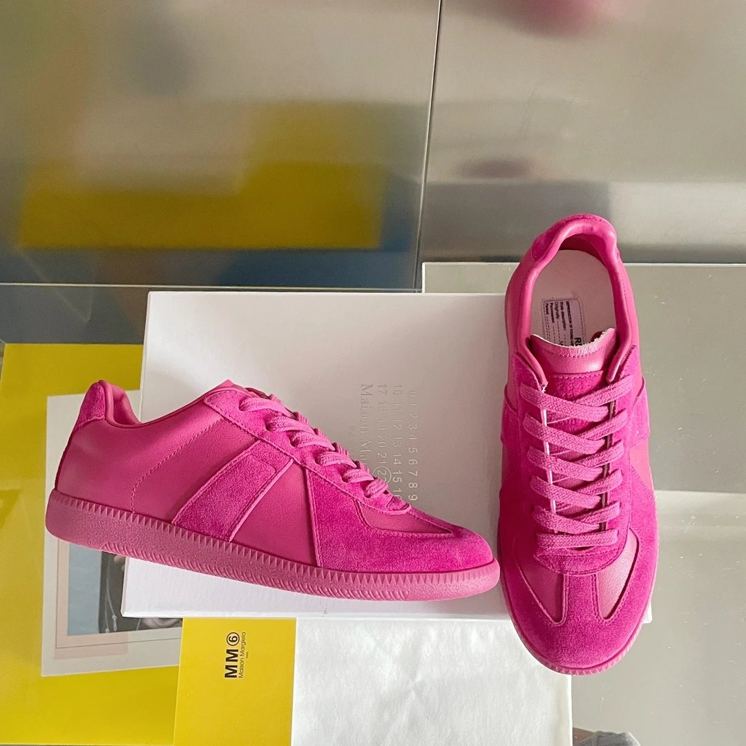 Maison Margiela MM6 Pink German Trainers - Gallery Image 3 - Detailed View