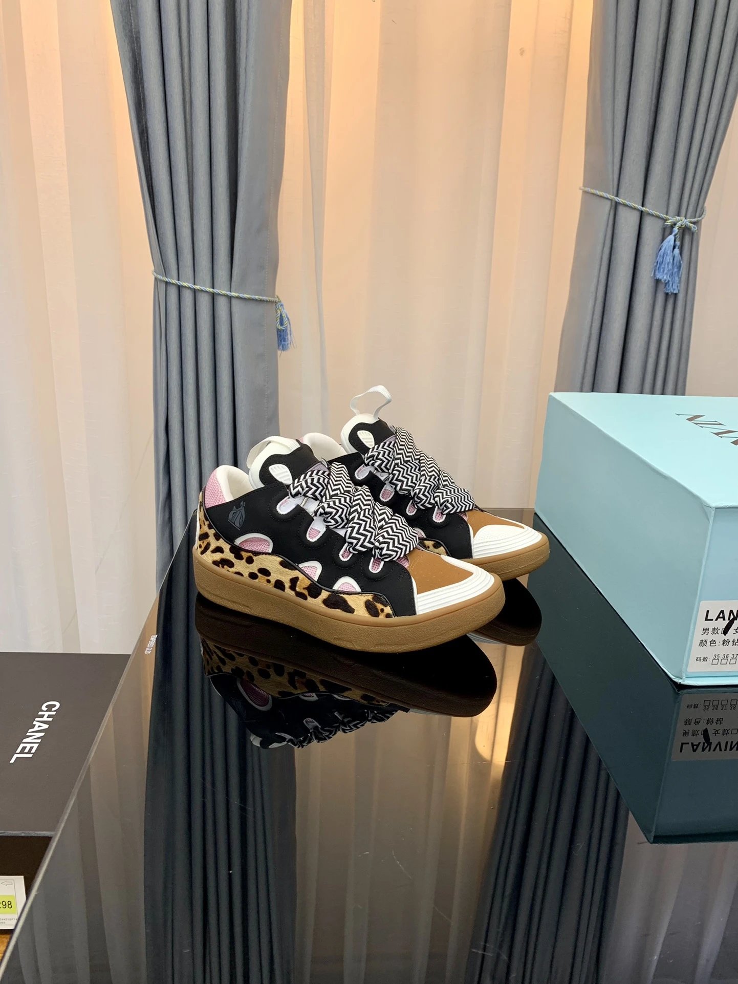 Lanvin Casual Sneakers Pink Black - Gallery Image 8 - Detailed View