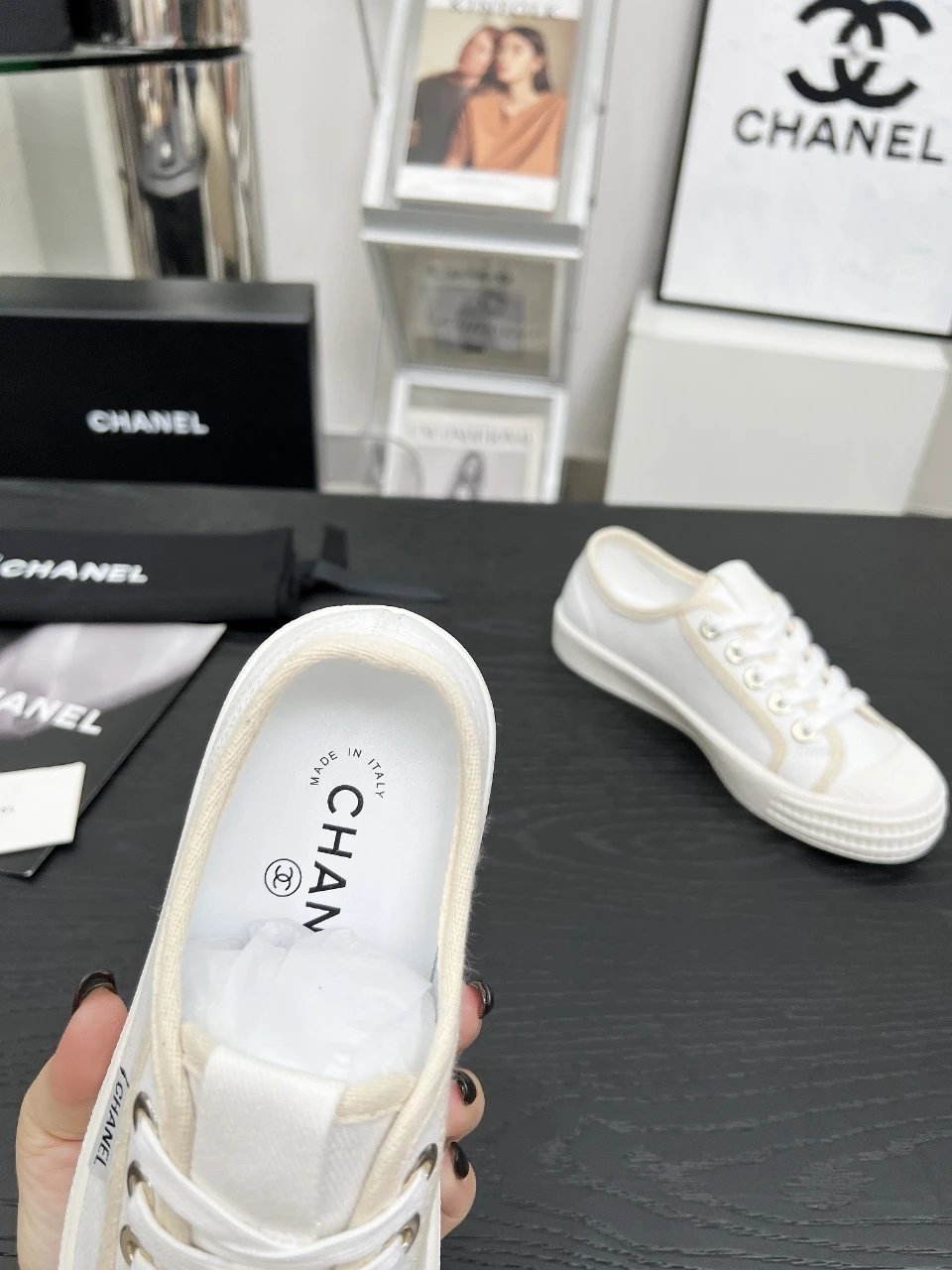 Chanel Vintage Sneakers White - Gallery Image 9 - Detailed View