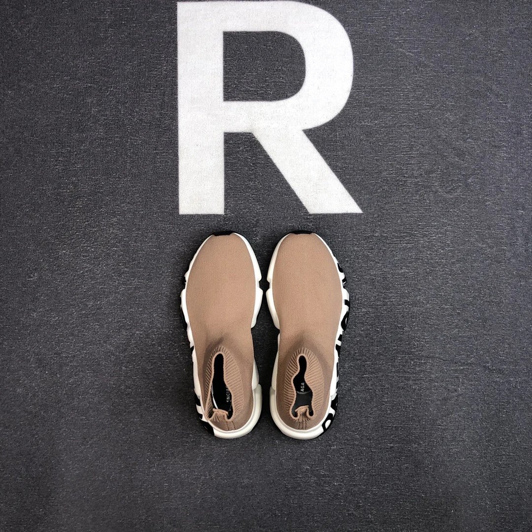 Unisex Knit Sock Sneakers TPU Sole Speed Style in Camel - Gallery Image 6 - Detailed View