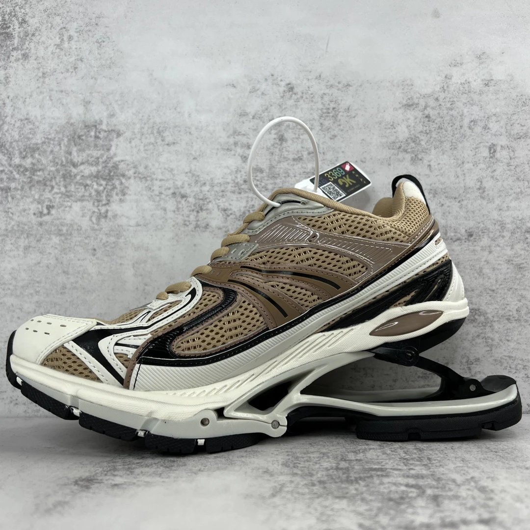 Retro Mesh X-Pander Dad Sneakers Spring Heel Beige - Gallery Image 7 - Detailed View