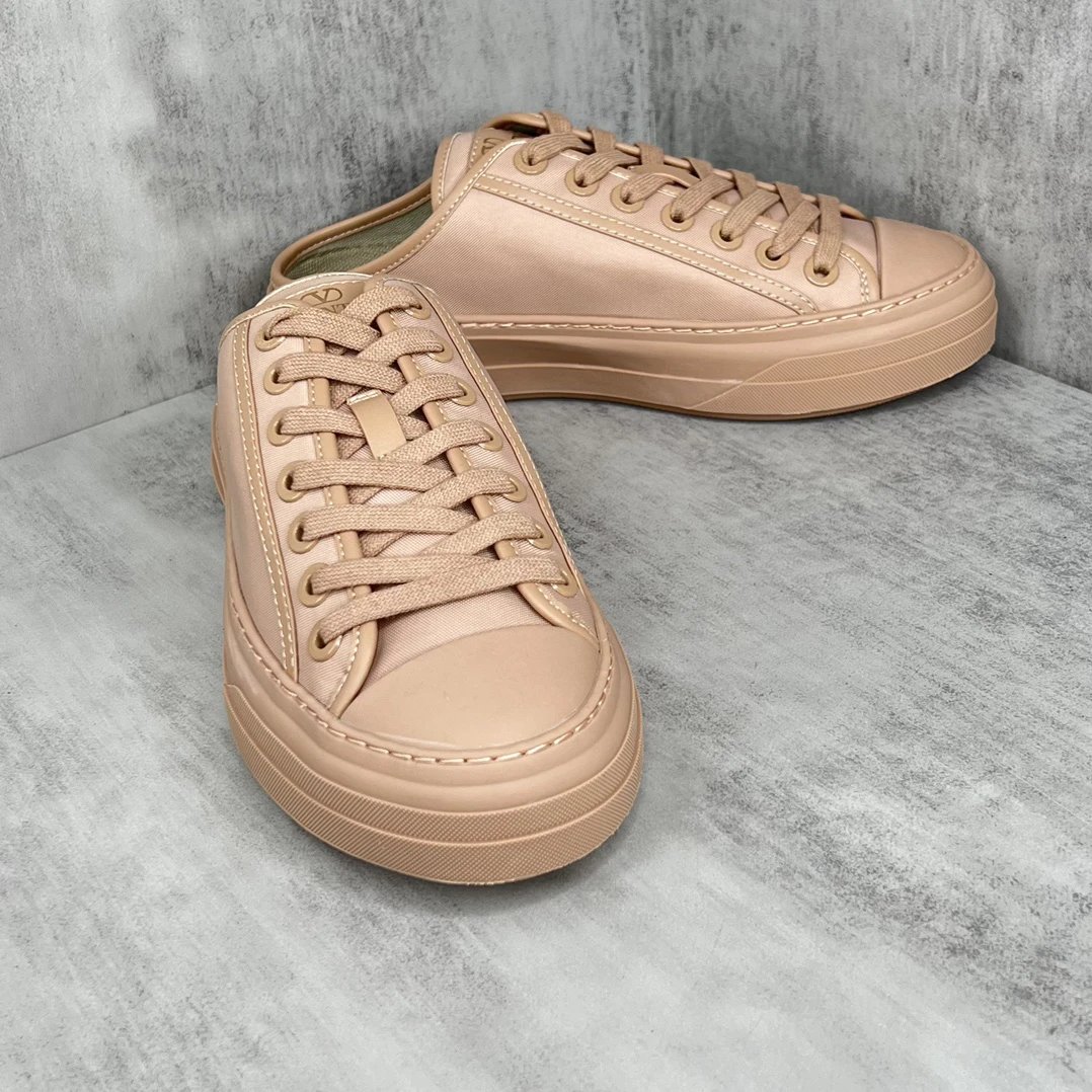 Slip-On Leather Sneakers Blush Beige - Gallery Image 2 - Detailed View