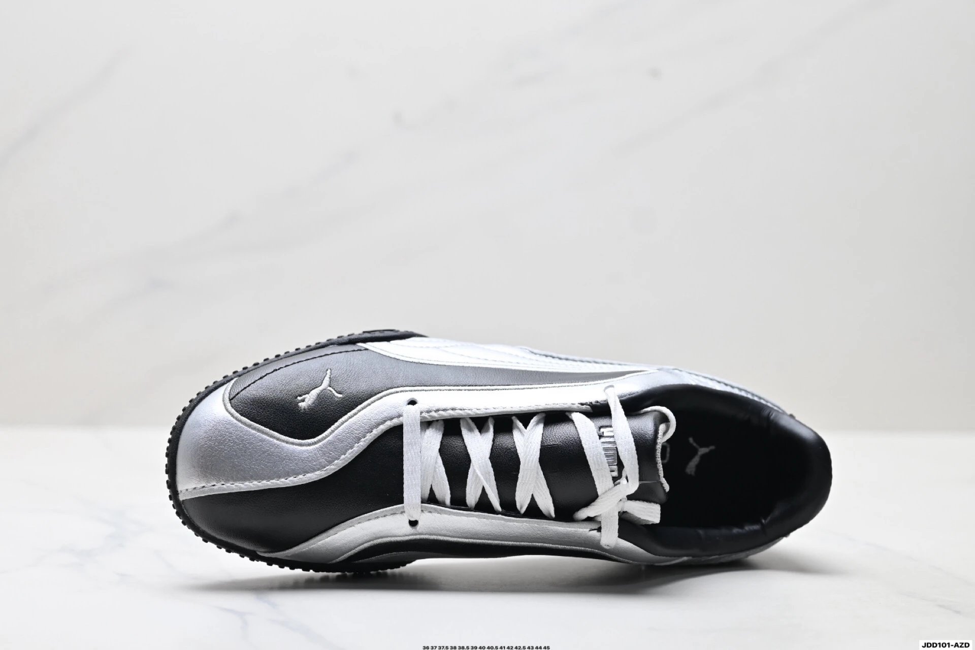 PUMA Bella V2 Leather Sneakers Black Silver - Gallery Image 2 - Detailed View
