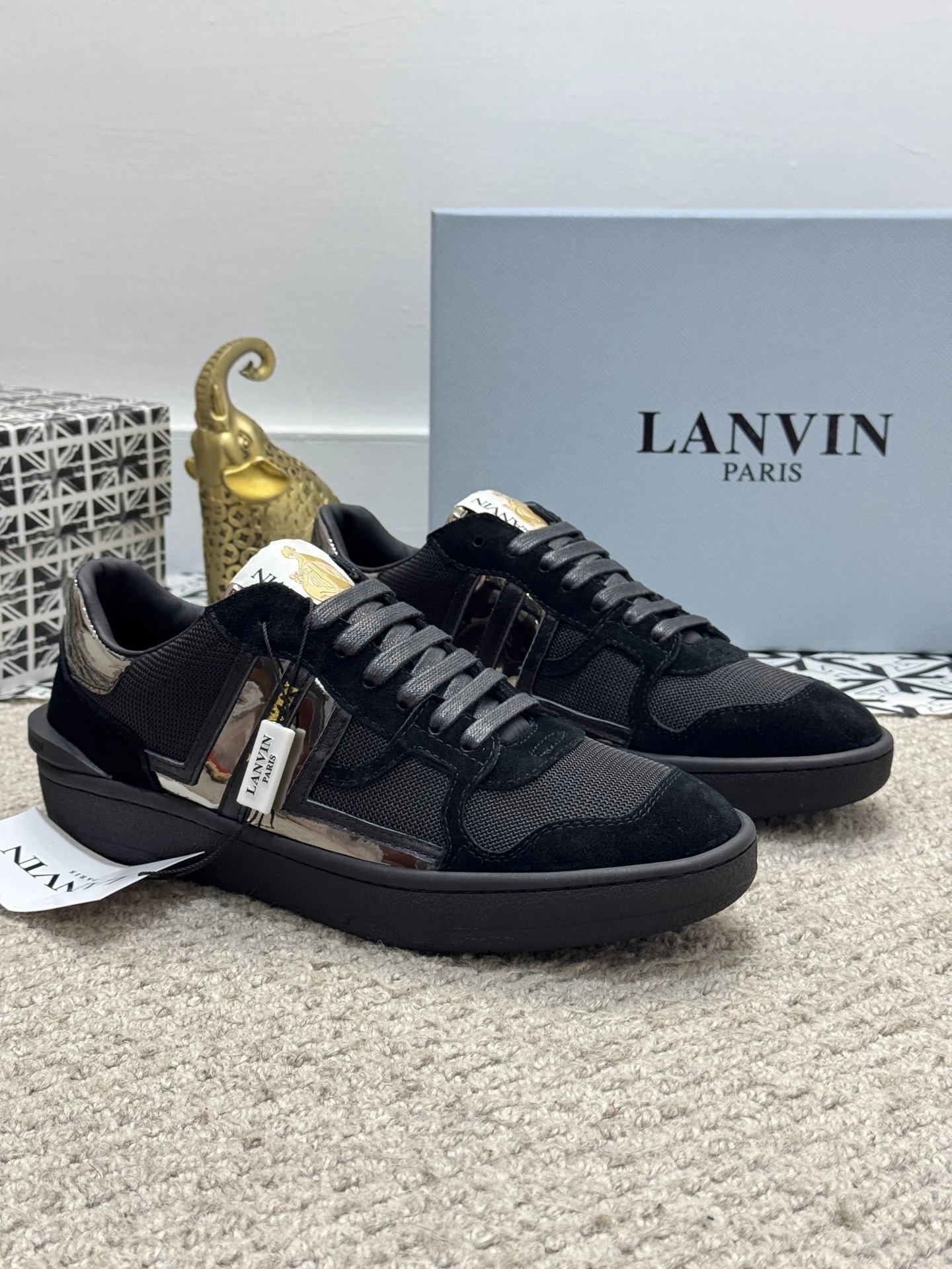 Lanvin Bumper Sneakers Black Silver - High Quality Product Image - Cnfans