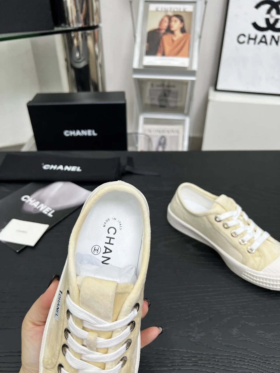 Chanel Vintage Beige Sneakers - Gallery Image 8 - Detailed View