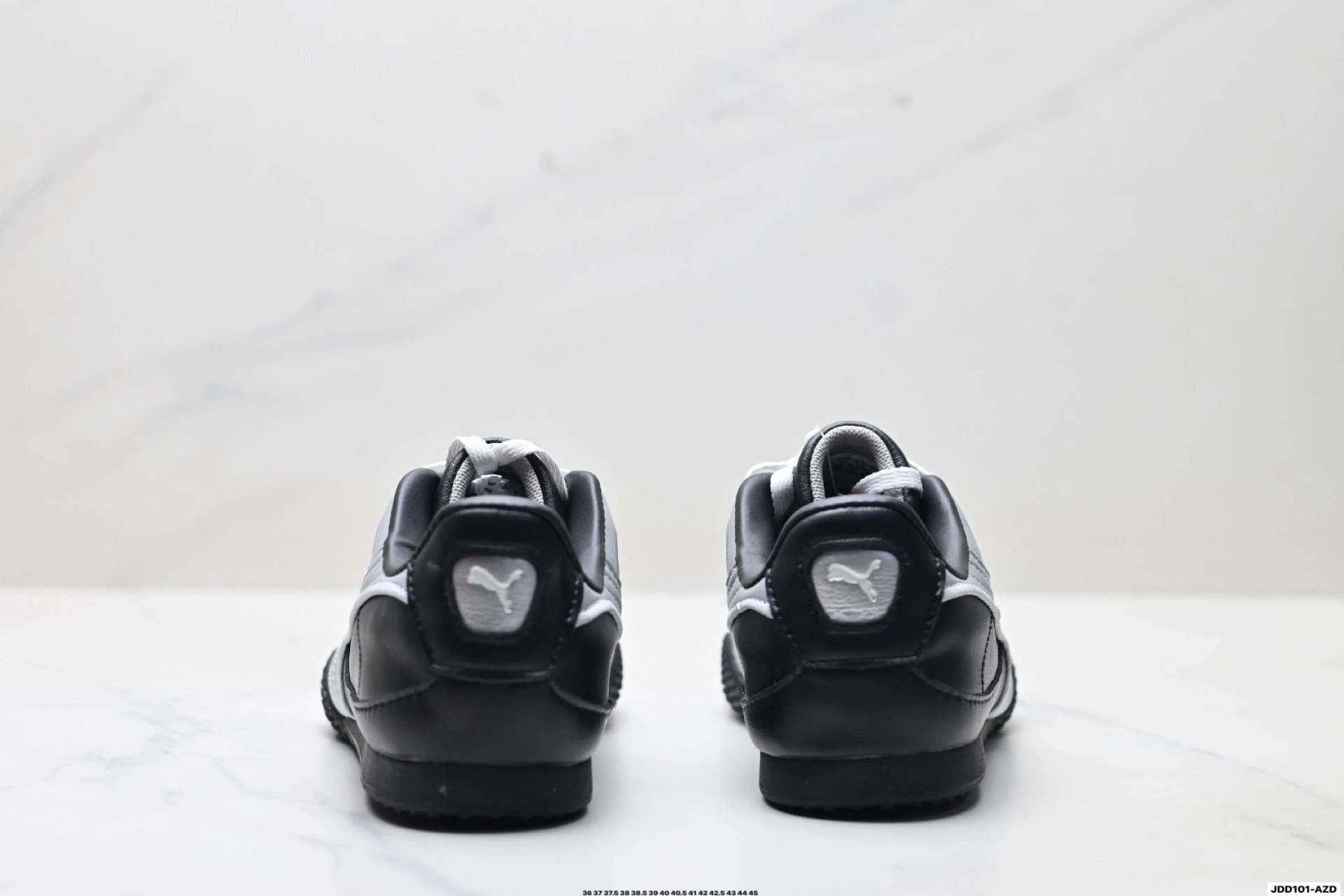 PUMA Bella V2 Leather Sneakers Black Silver - Gallery Image 6 - Detailed View