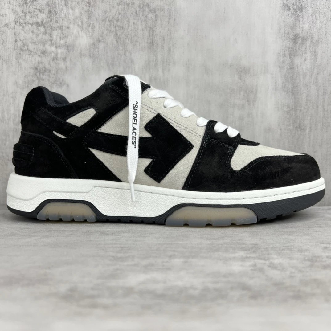 Retro Suede Low Top Sneakers Couple Style Ivory Black - Gallery Image 6 - Detailed View