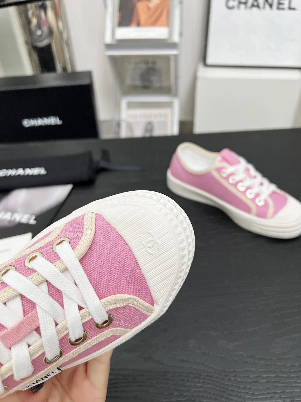 Chanel Pink Vintage Sneakers - Gallery Image 9 - Detailed View