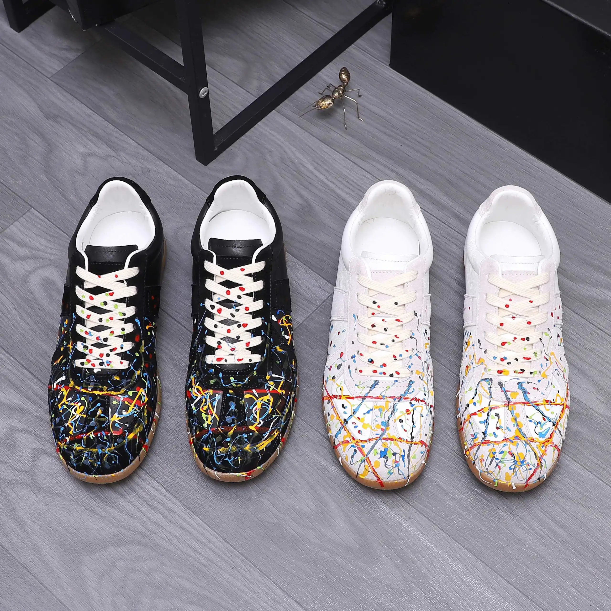 Maison Margiela Colorful Splash Sneakers Black - Gallery Image 2 - Detailed View