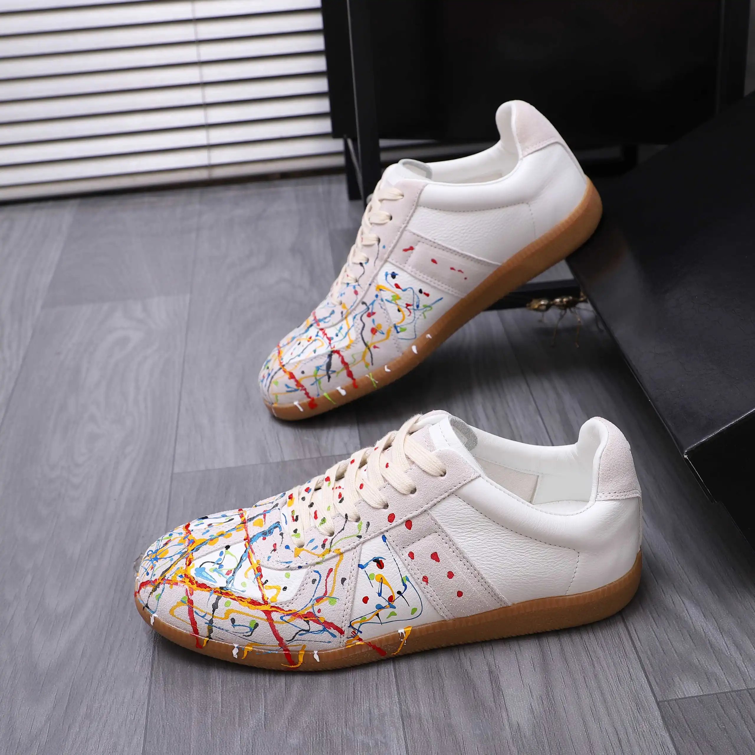 Maison Margiela Colorful Splash Sneakers White - Gallery Image 4 - Detailed View