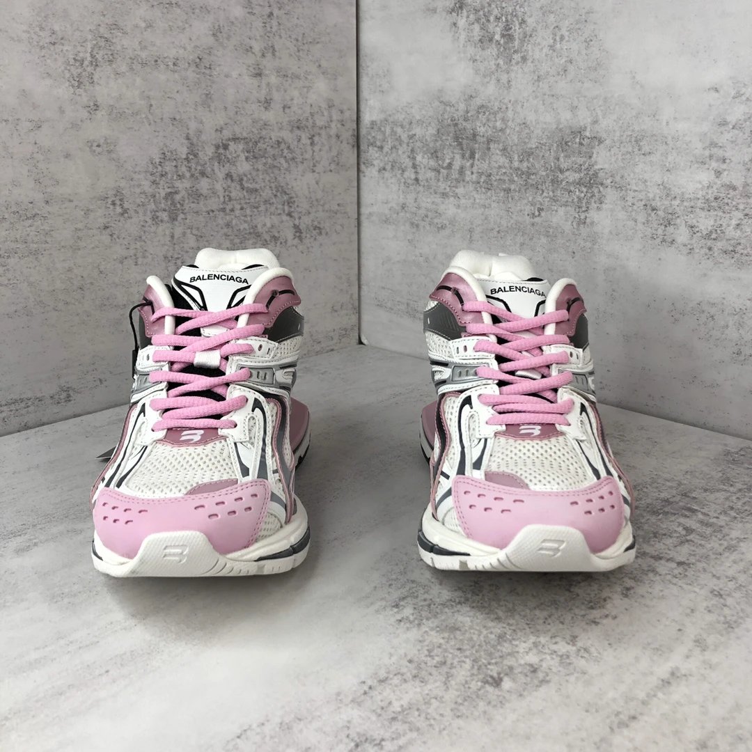 Retro Mesh X-Pander Dad Sneakers White Rose Pink - Gallery Image 4 - Detailed View